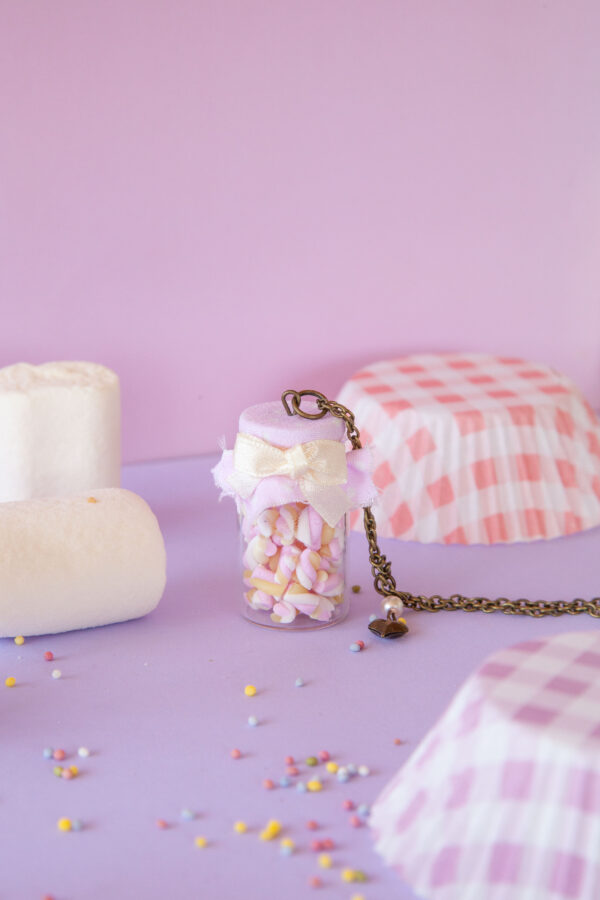 Μπουκάλι "Marshmallows" Λιλά/Μπρονζέ
