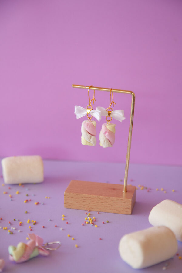 Σκουλαρίκια “Gold Marshmallow Bows” - Image 2