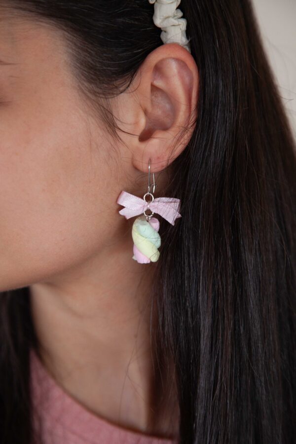 Σκουλαρίκια “Silver Marshmallow Bows” - Image 6