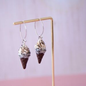 Σκουλαρίκια Παγωτό Μηχανής "Cookies & Cream Hoops"