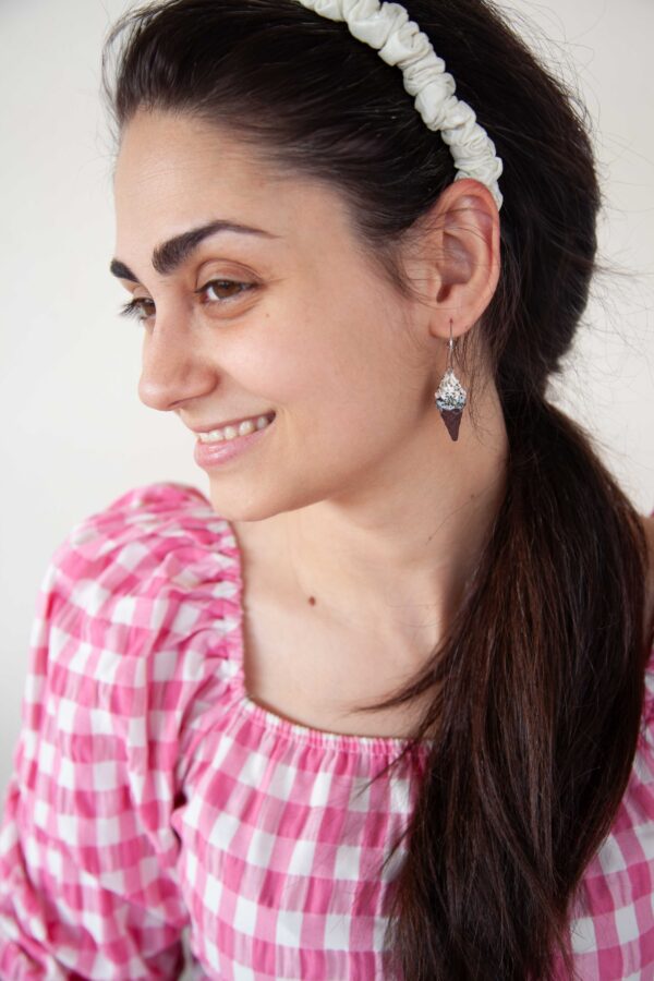 Σκουλαρίκια Παγωτό Μηχανής "Cookies & Cream Hoops" - Image 4