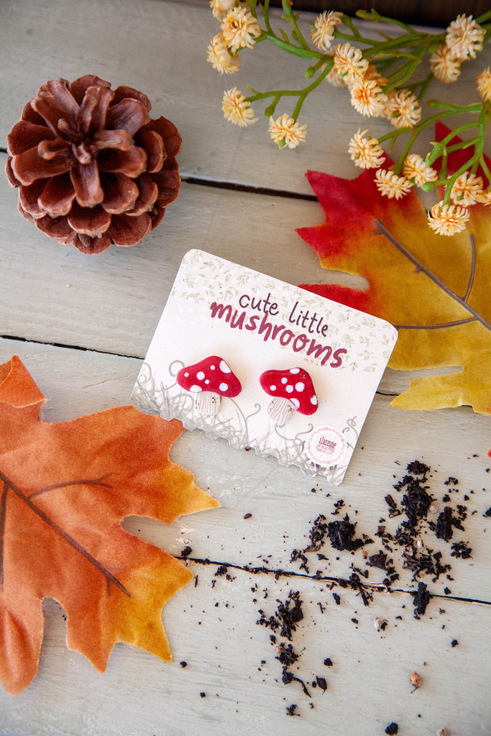 Σκουλαρίκια "Cute Little Mushrooms" - Image 8