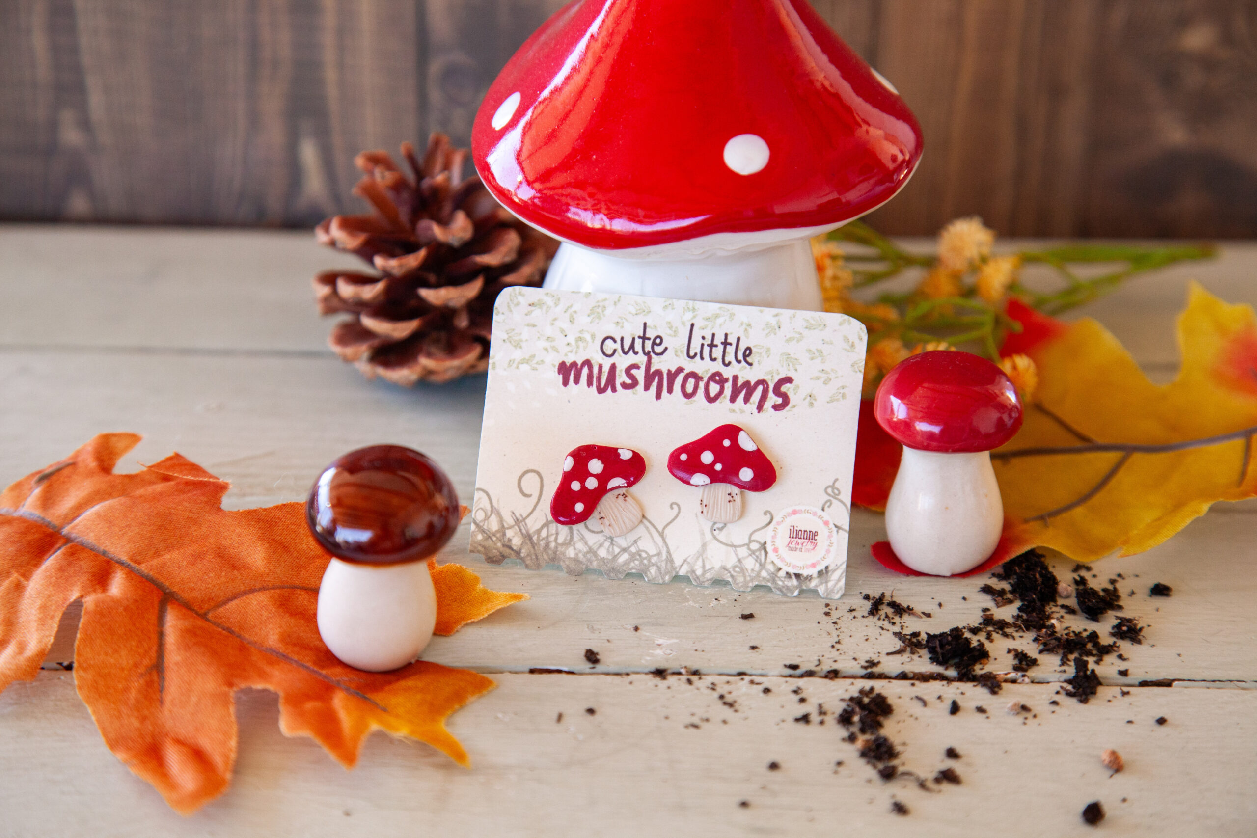 Σκουλαρίκια "Cute Little Mushrooms" - Image 3