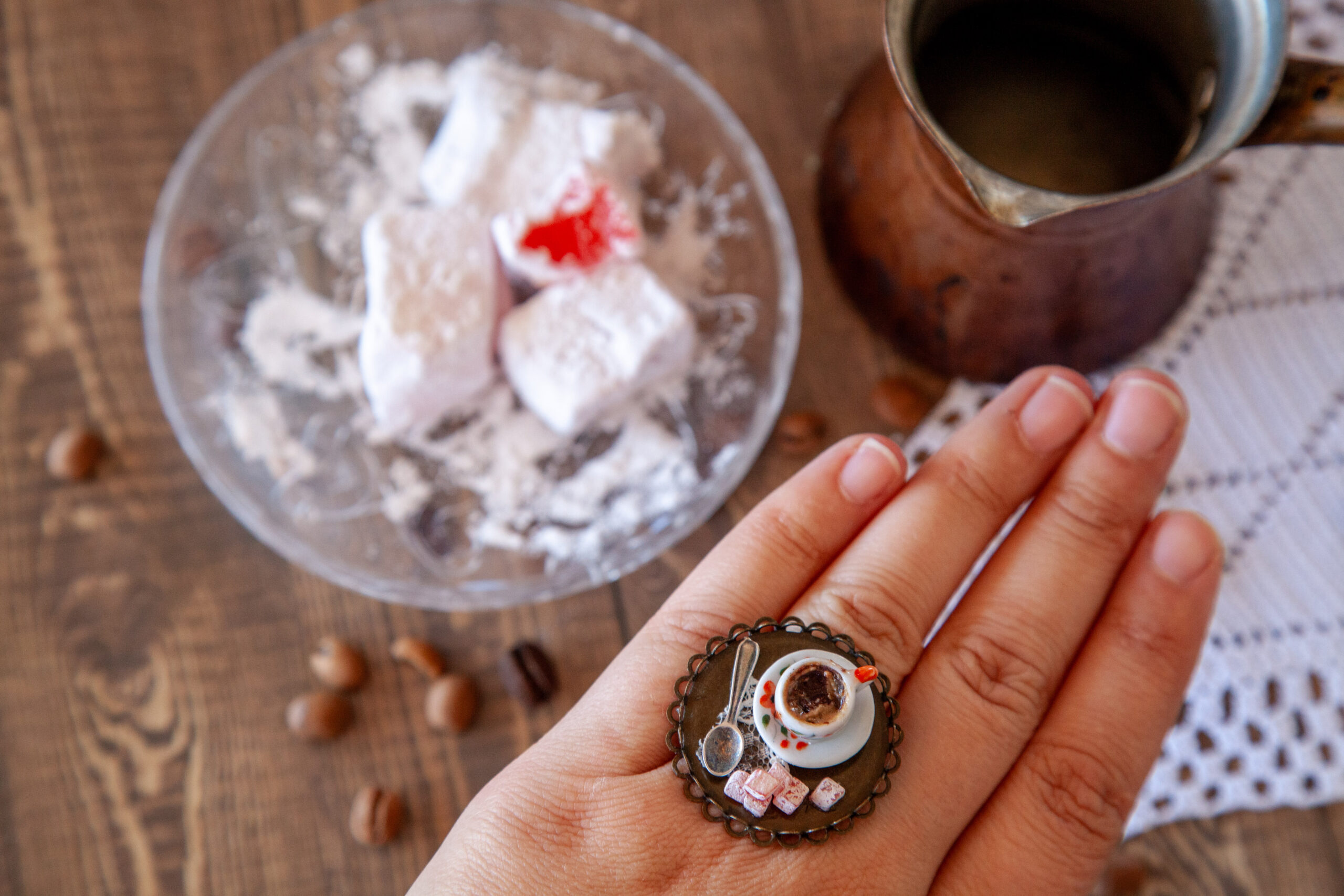 Δαχτυλίδι "Λουκουμάκι και Καφές" - Image 5