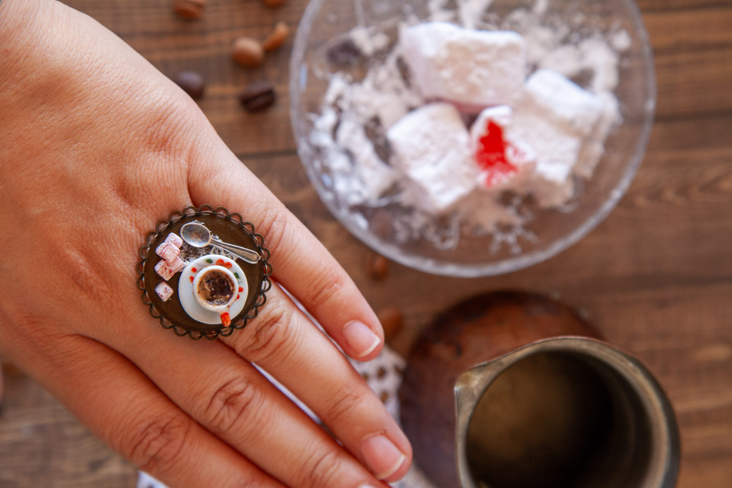 Δαχτυλίδι "Λουκουμάκι και Καφές" - Image 8