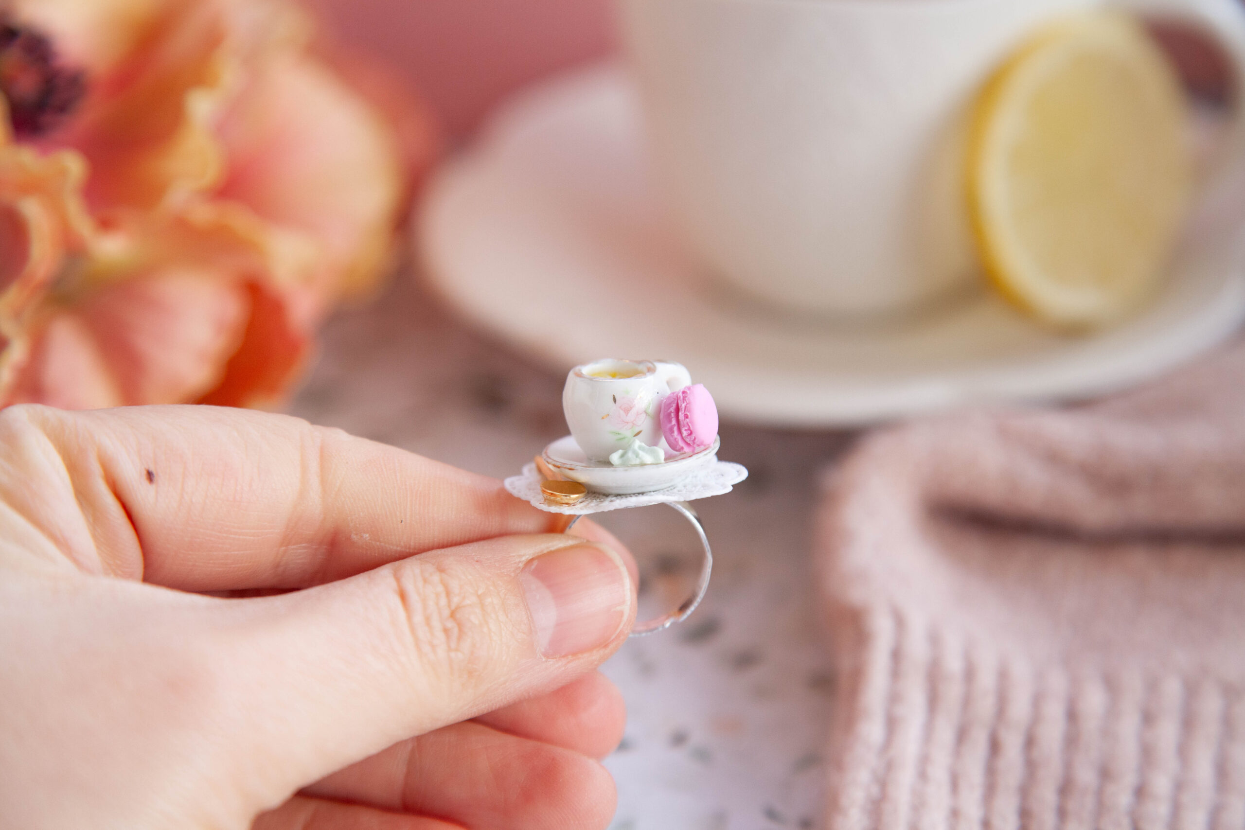 Δαχτυλίδι "Tea & Macarons" - Image 6